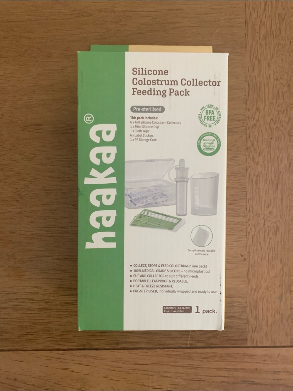 haakaa Colostrum Collectors with clear storage case 4ml, 6pk